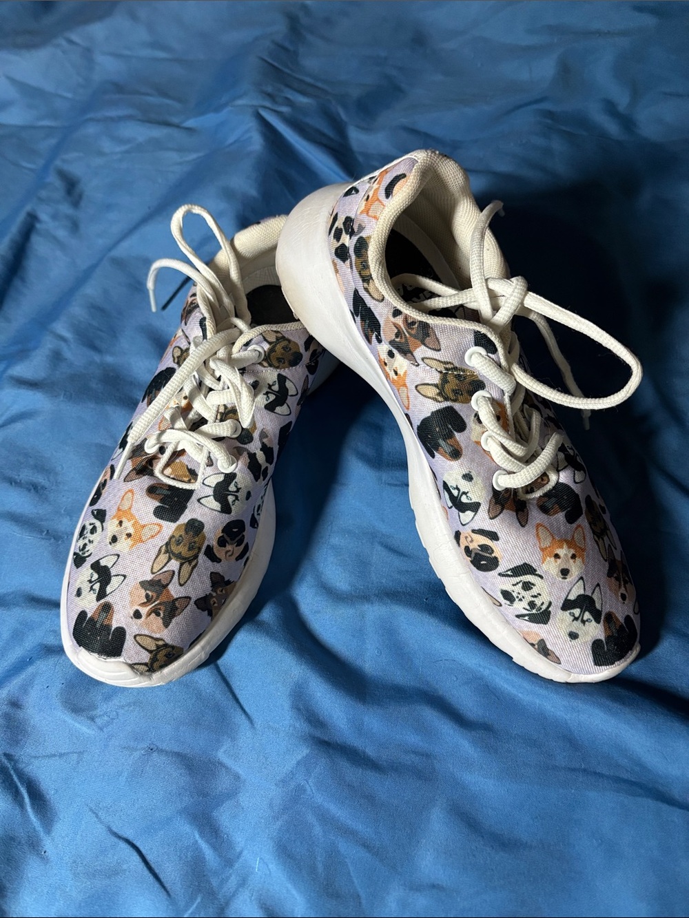 Dog-Print Lace-Up Sneakers